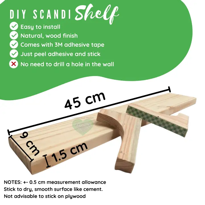 Diy Scandi Shelf Very Easy Simple To Install Wood Less Hanging Wall Mounted Shelves Rack - Diy Wooden Rack Mount