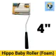 Hippo Foam Baby Roller with Handle 4 or 6 inches Mini Roller Solvent Resistant Excellent Use for Lacquer Paints. 