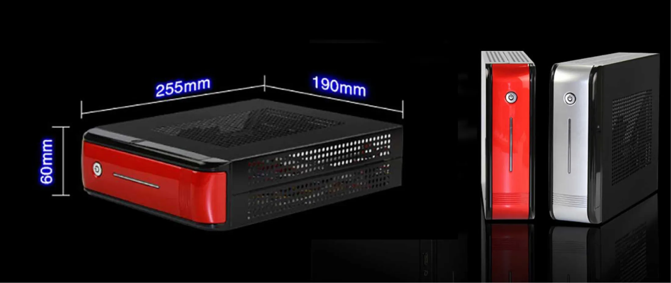 E Netdata Mini Itx Case With Power Supply And 2 Sata Plugs Red Silver Lazada Ph