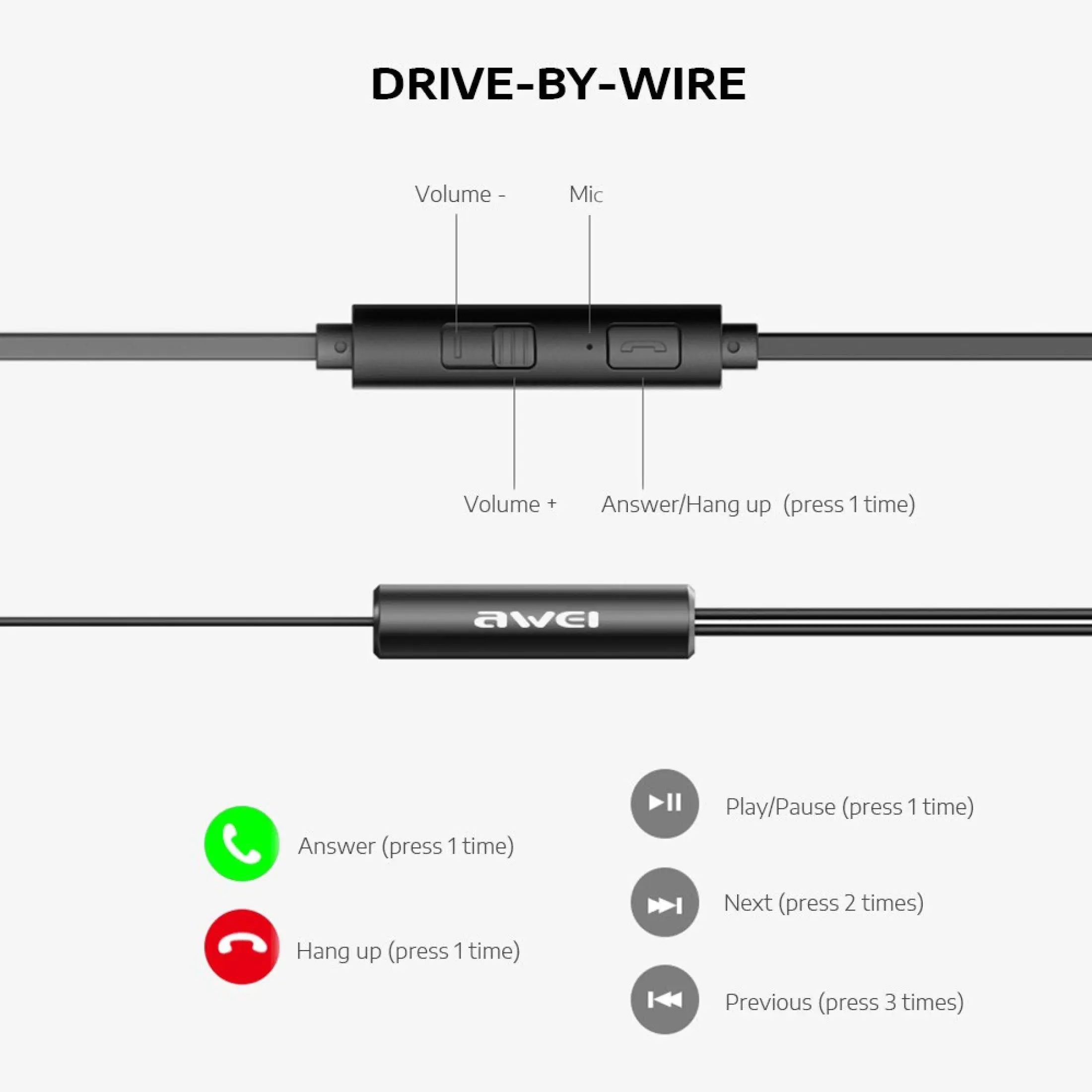 Awei Z1 Dual Dynamic Drivers Wired Super Bass Stereo Sports Earphone Headphones With Microphone Lazada Ph