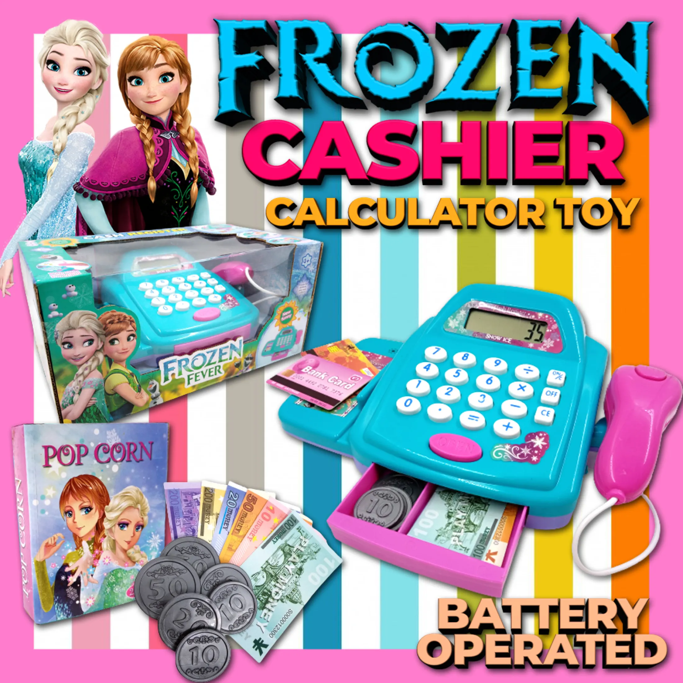 Frozen Cashier High Quality Calculator Toy Battery Operated With Lights And Sounds Toys For Kids Toys For Girls Lazada Ph