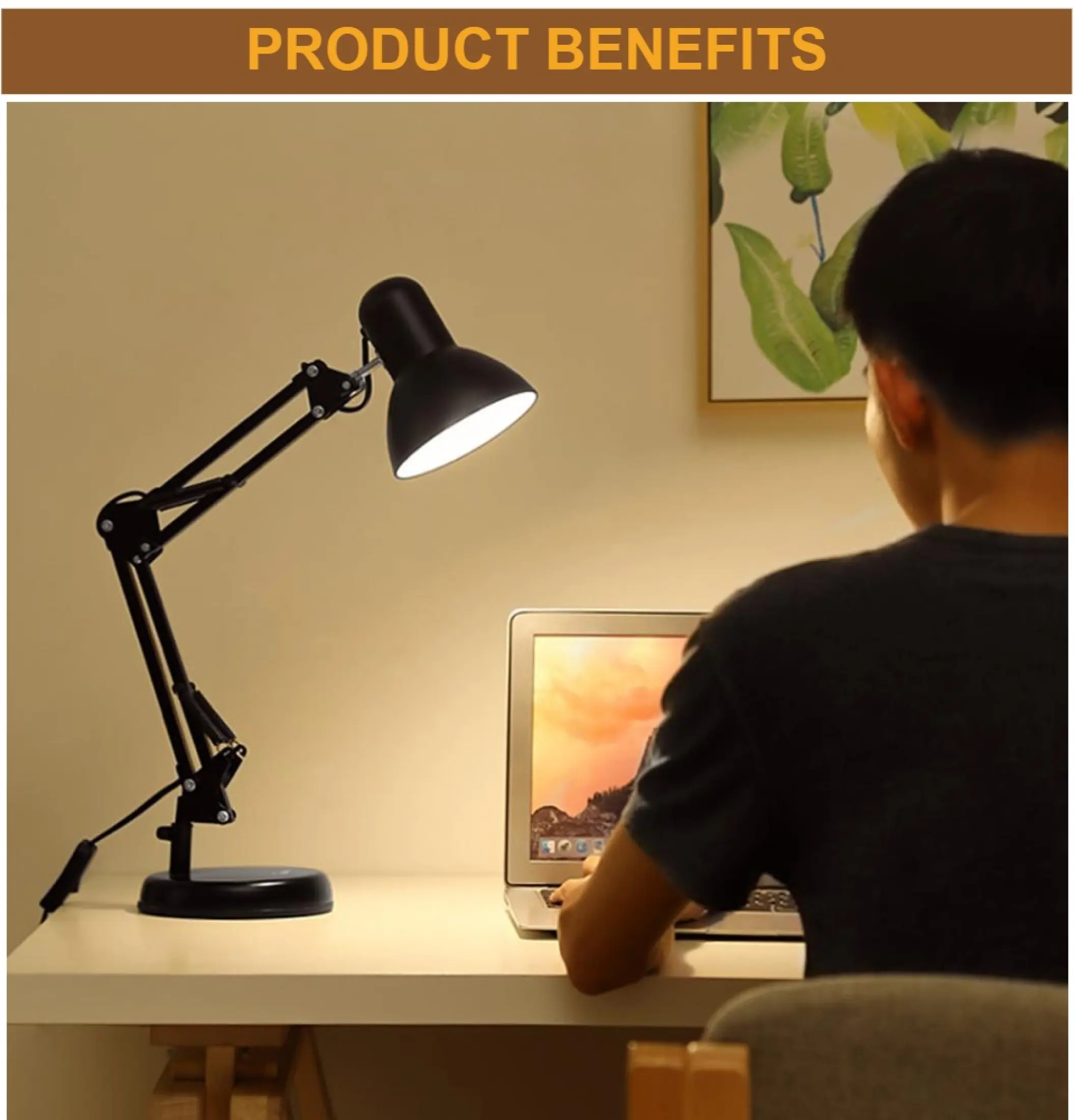 Tmall Metal Adjustable Table Lamp Arm, Led Reading Table Lamp