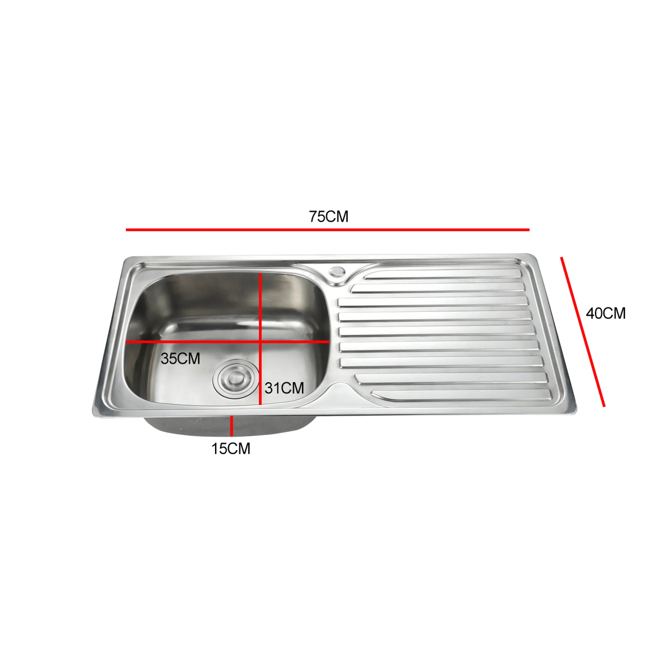 Stainless Steel Kitchen Sink Drainboard Sink Single Bowl Sink With Drainer Board Lazada Ph