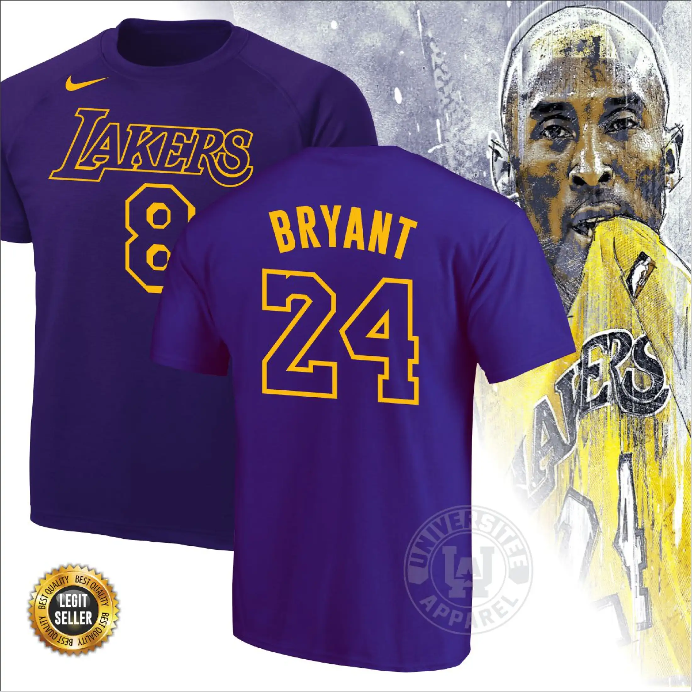 NBA Los Angeles Lakers Kobe Bryant Jersey Style Shirt Kobe Tshirt ...