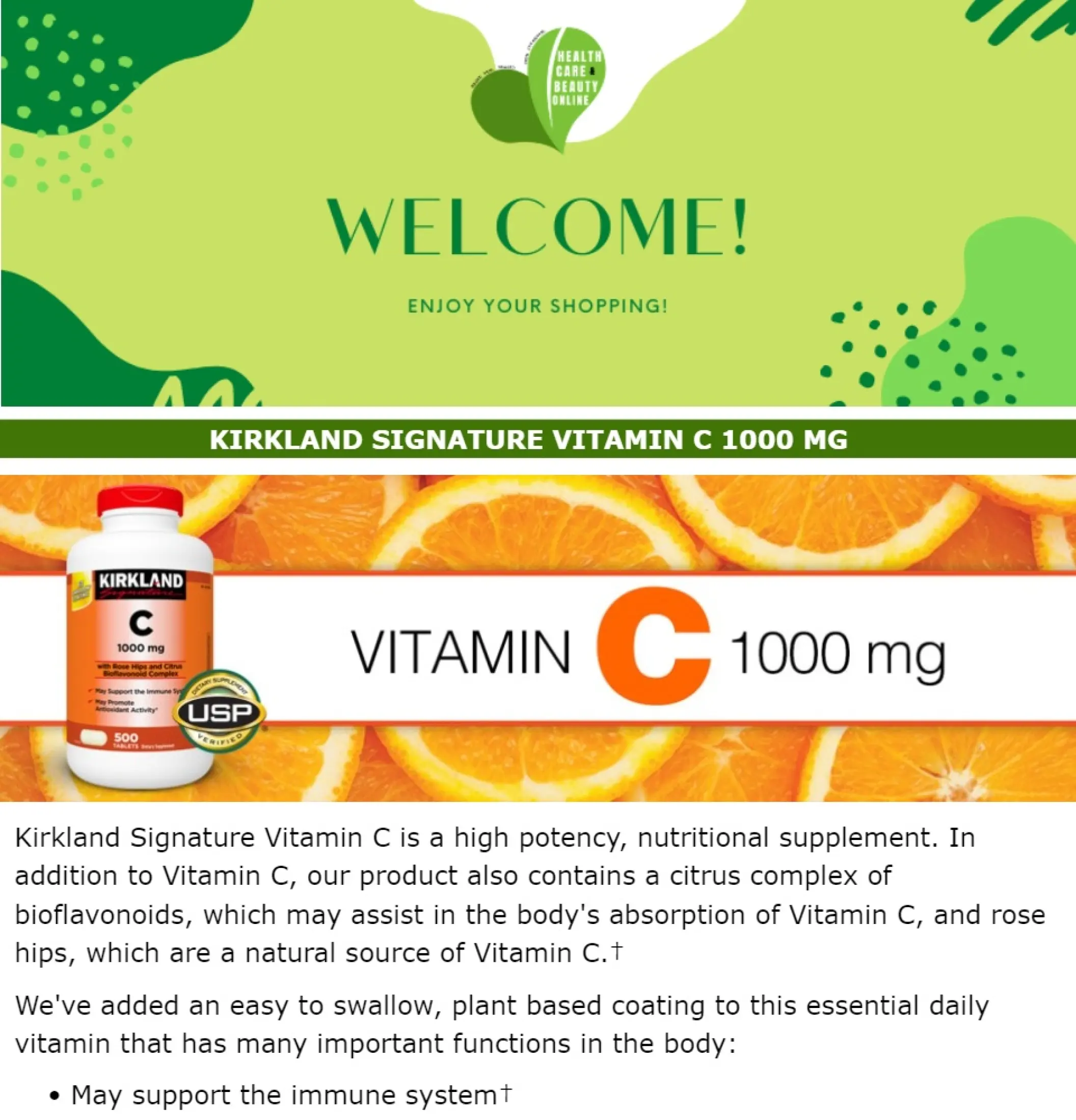 Kirkland Signature Vitamin C 1000 Mg 500 Tablets 100 Authentic Lazada Ph