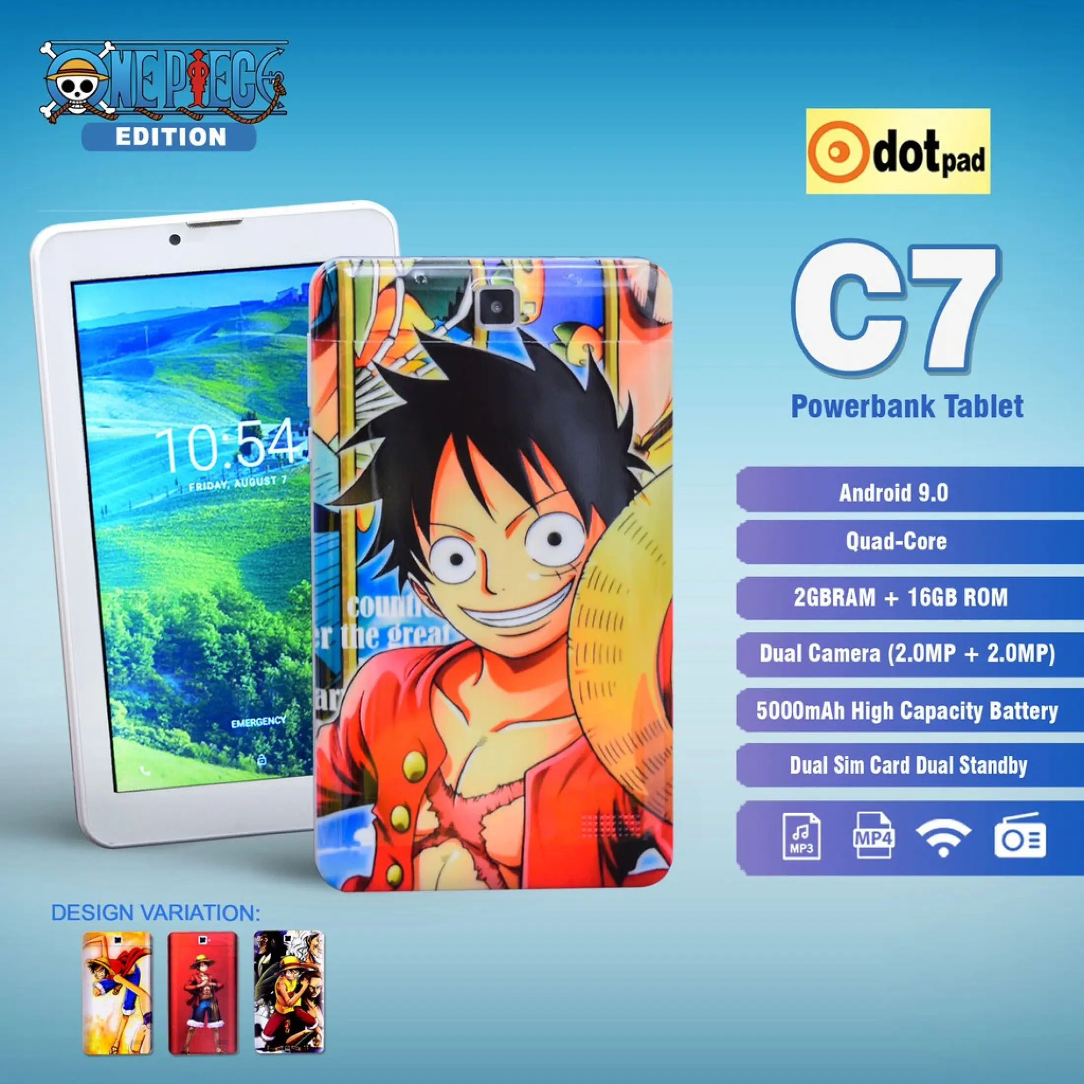 Dotpad C7 Power Bank Tablet One Piece Edition 7 Inches Dual Sim Wifi Lazada Ph
