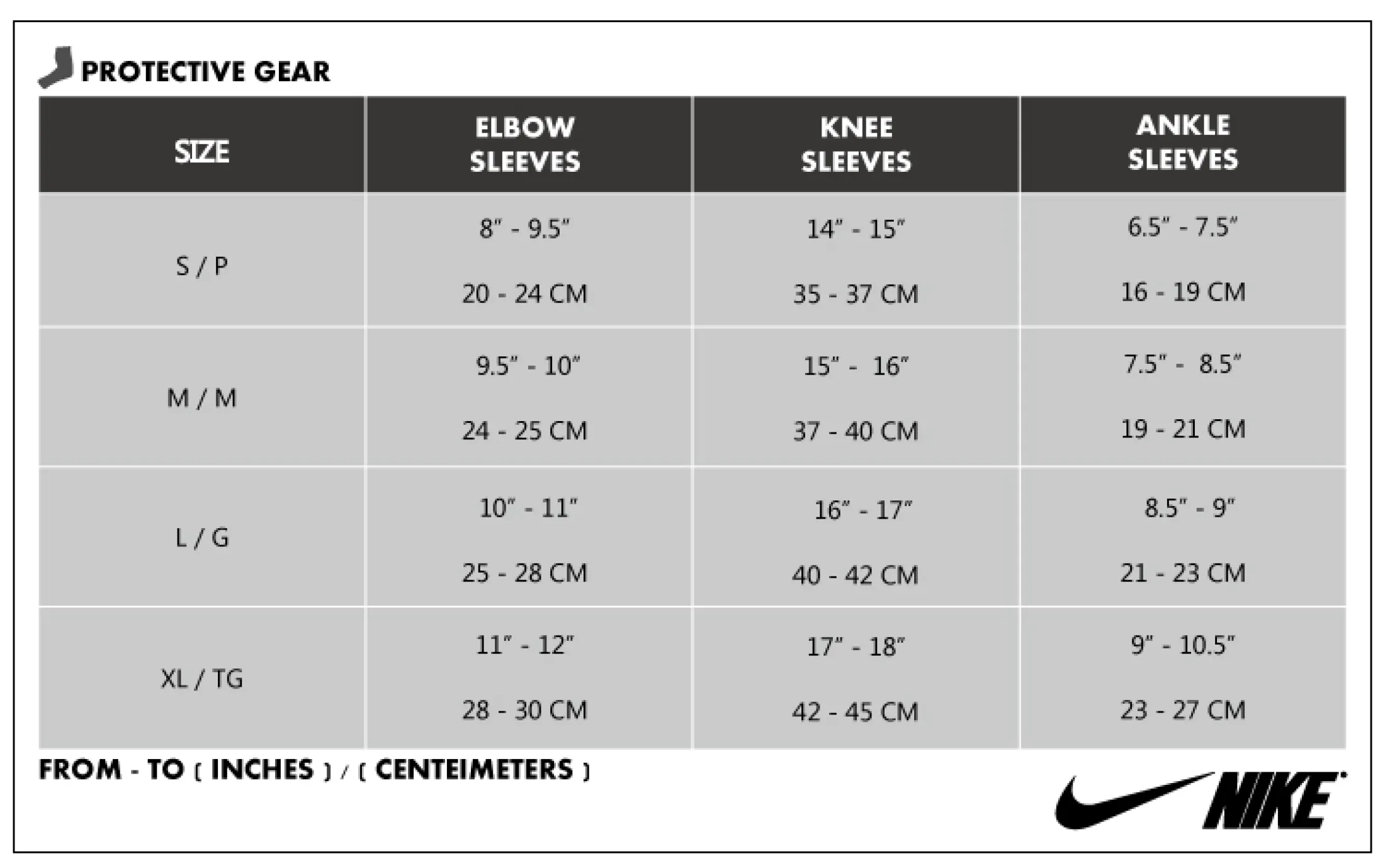 nike ankle sleeve size chart Off 64 