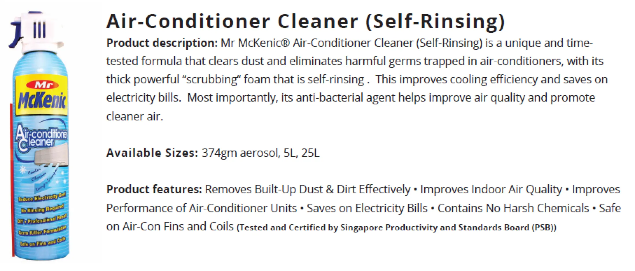 Mr Mckenic Air Conditioner Cleaner 374g Lazada Ph