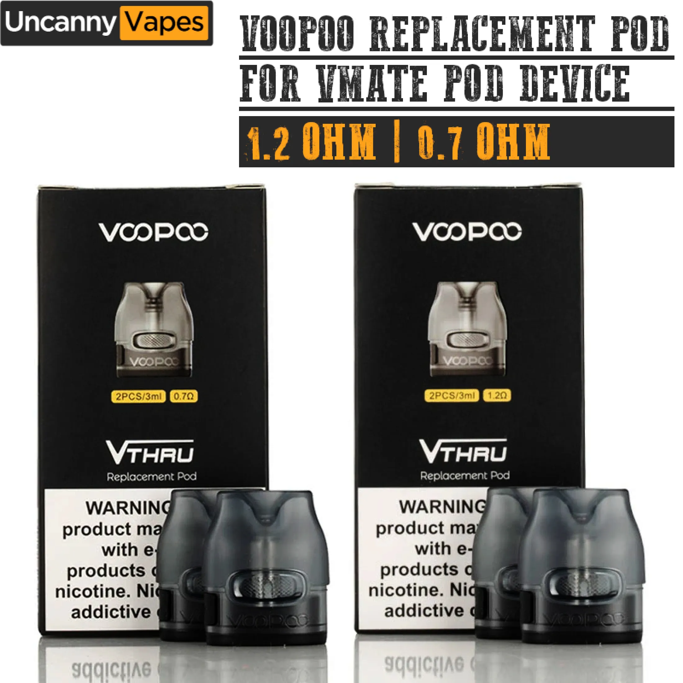 Authentic Voopoo Vthru Replacement Pod Cartridge For Vmate 1 2 0 7 Ohm Sold Per Pack 2pcs Lazada Ph