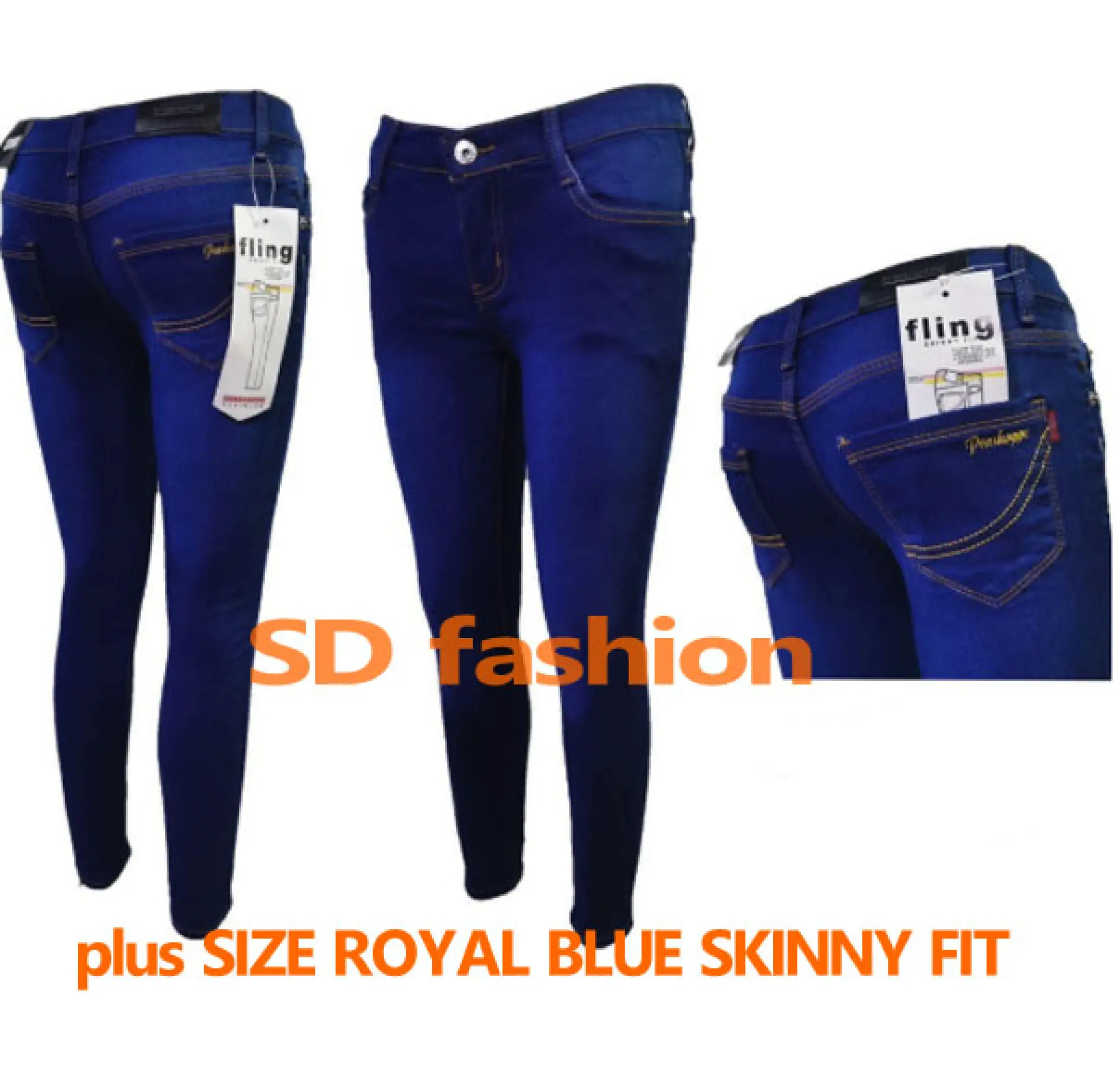 Royal blue jeans plus size Clearance