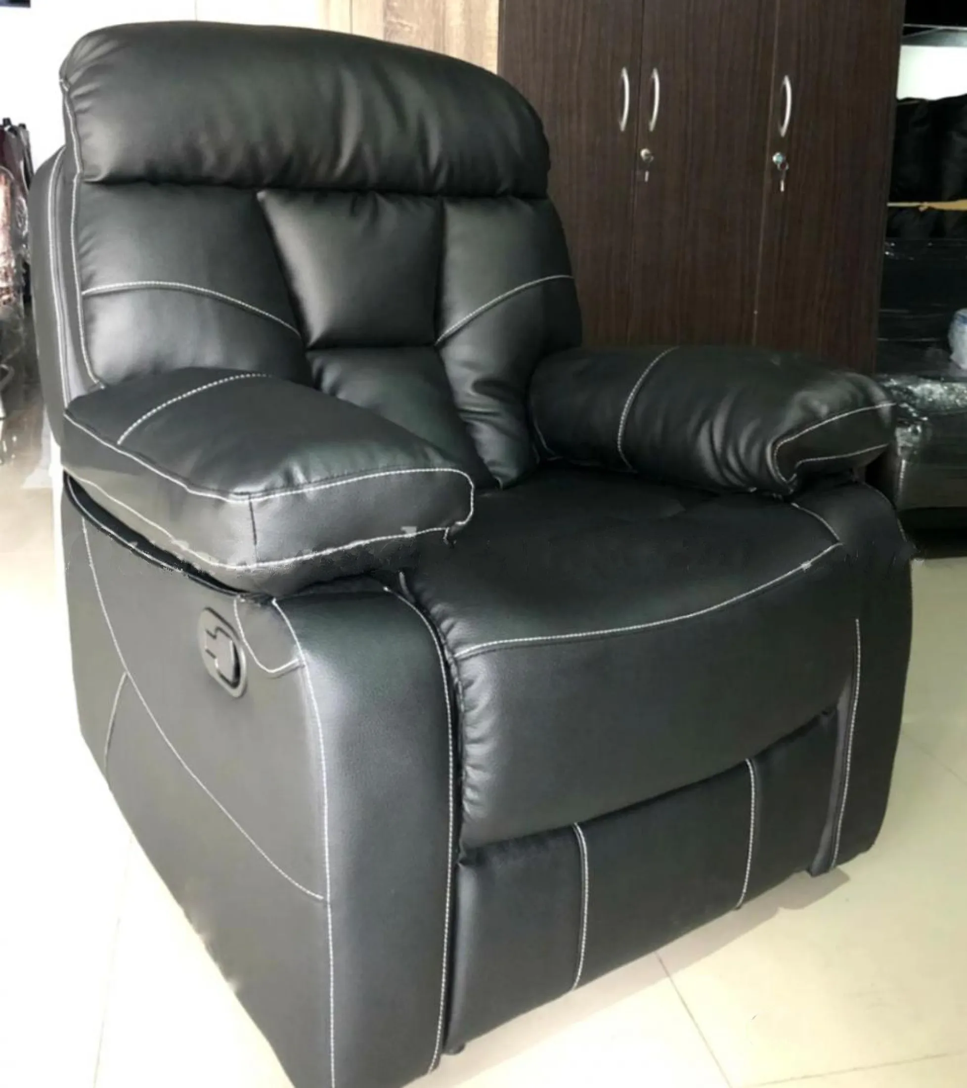 Leather Recliner Overstuffed Heavy, Heavy Duty Living Room Furniture