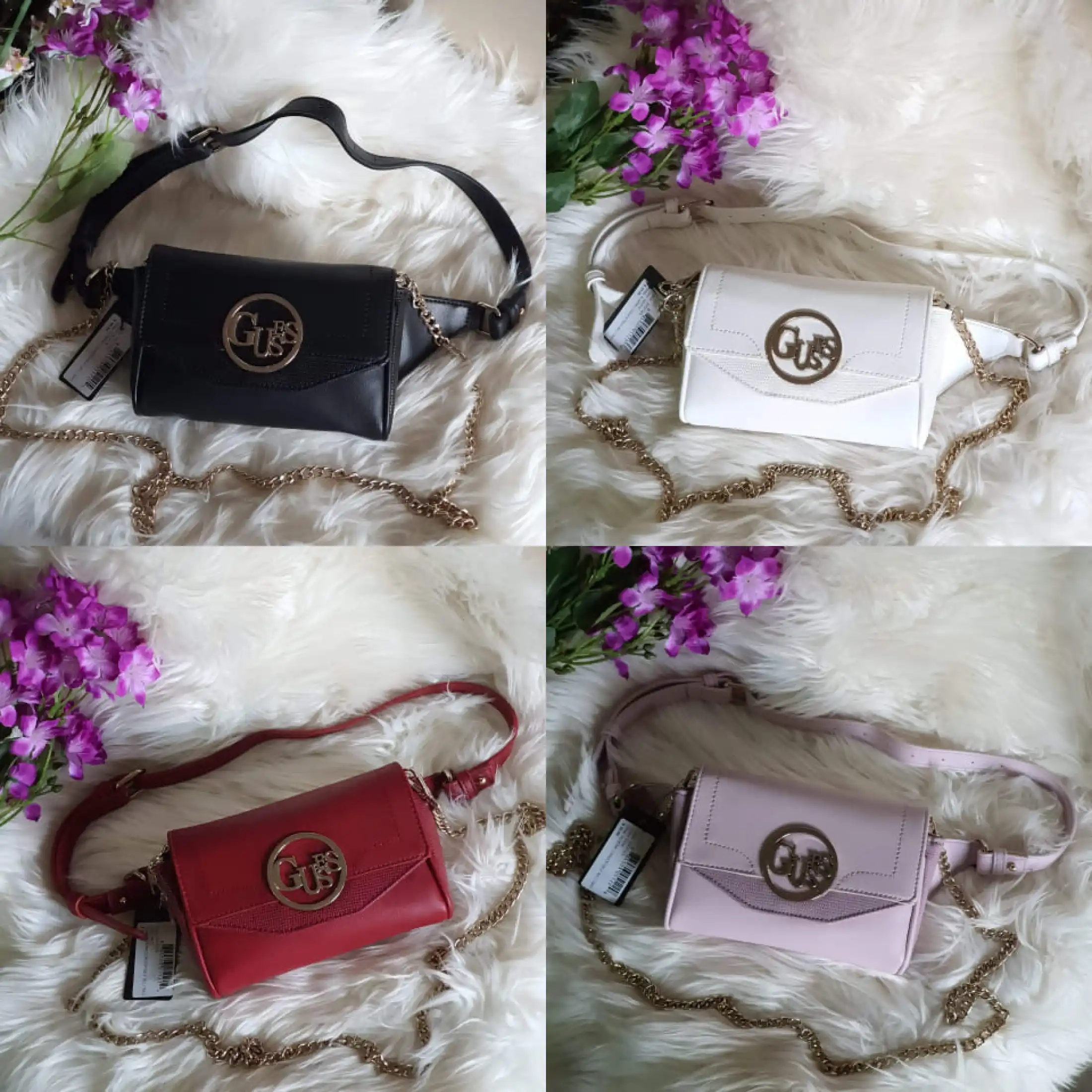 Guess Aldona Convertible Belt Bag Red Faux Leather Womens Fanny Pack In With Flap Closure And Detachaible Crossbody Chain Strap Lazada Ph