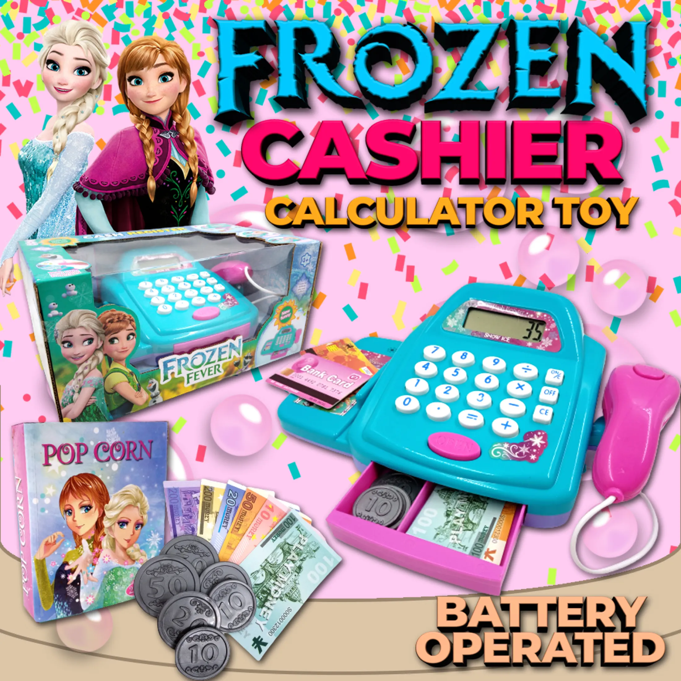 Frozen Cashier High Quality Calculator Toy Battery Operated With Lights And Sounds Toys For Kids Toys For Girls Lazada Ph